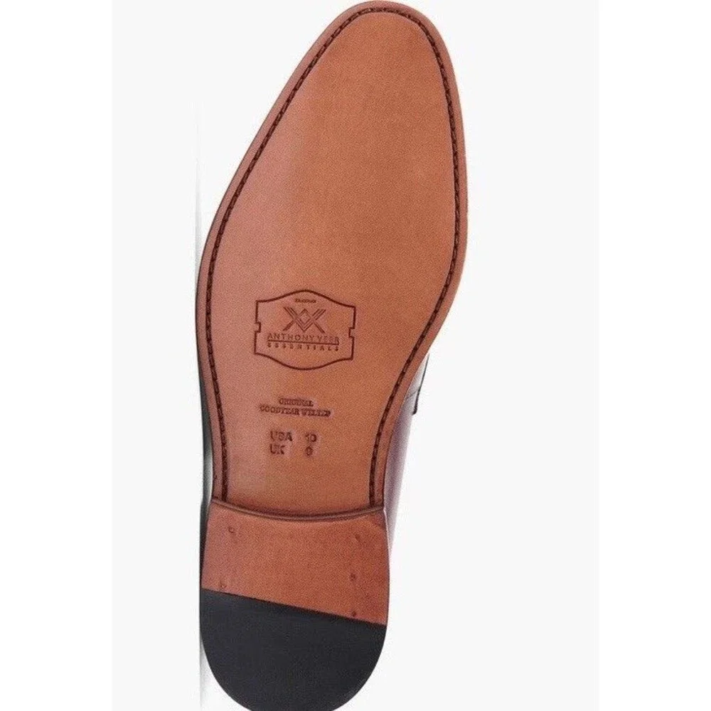New Anthony Veer Gerry Penny Loafers Slip On Shoes Wine Men Leather Sz 9 Lite